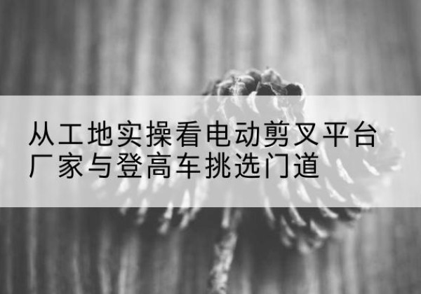 公安电动剪叉升降平台厂家-从工地实操看电动剪叉平台厂家与登高车挑选门道